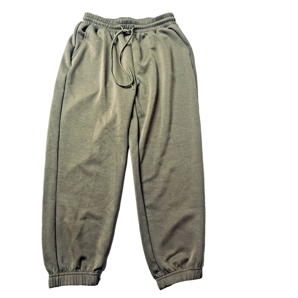 Red Finch Knit Joggers Pants Women's M Khaki Green Lounge Trendy for Daily Wear